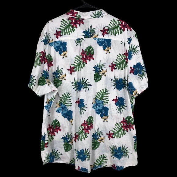 Men’s American Rag Tropical Island Print Button up Linen Blend Shirt SZ XXXL - Picture 2 of 5